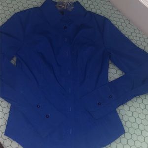 Express Bright Royal blue button down top